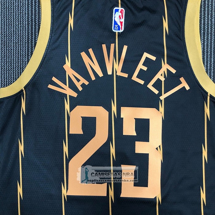 Camiseta Toronto Raptors Fred Vanvleet NO 23 Ciudad 2021-22 Negro